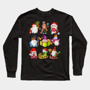 Christmas Cute Gnomes Funny 2021 Long Sleeve T-Shirt